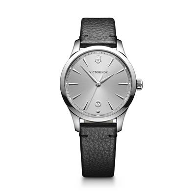 VICTORINOX ALLIANCE LADY SILVER DIAL LEATHER STRAP